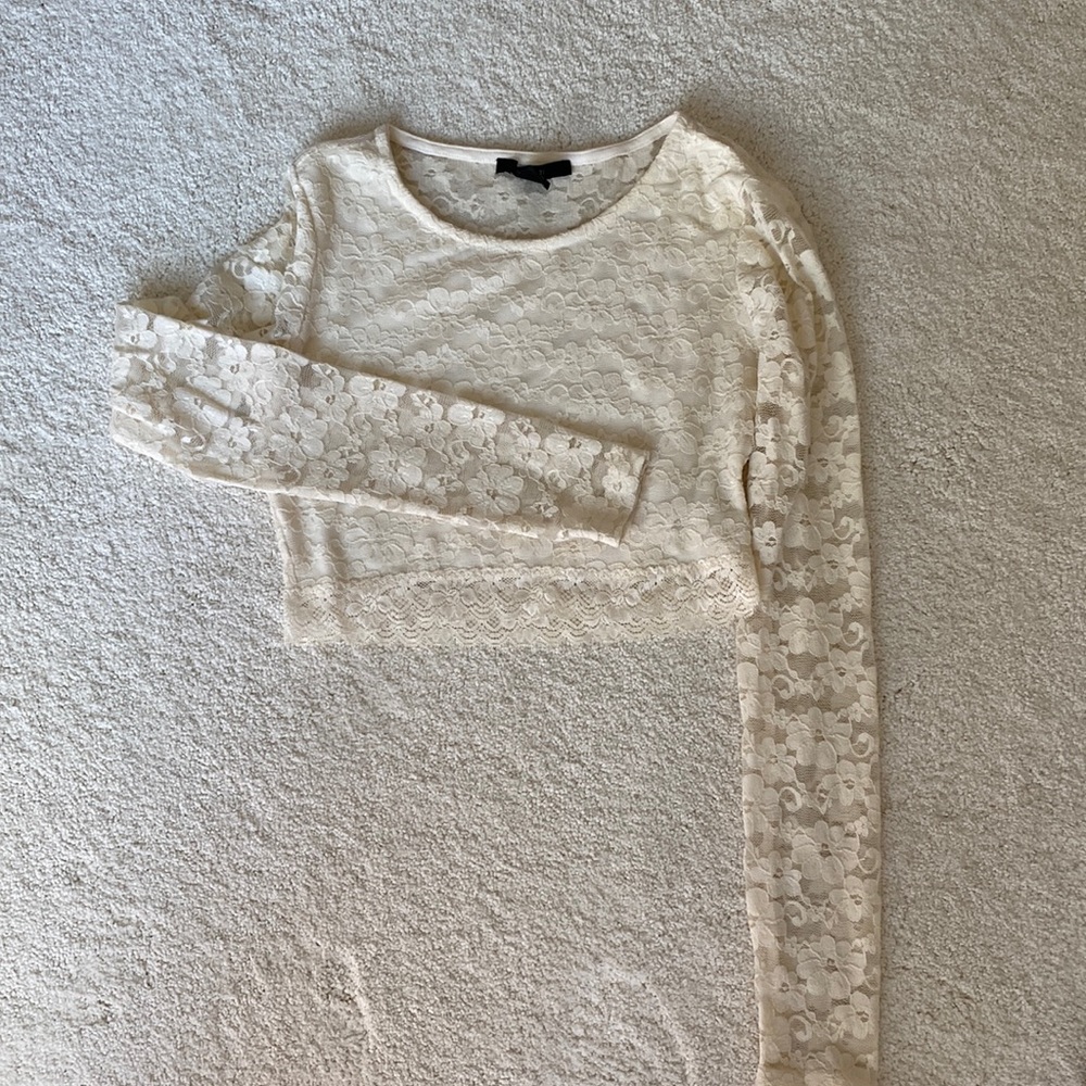 Forever 21 cream crop top size small